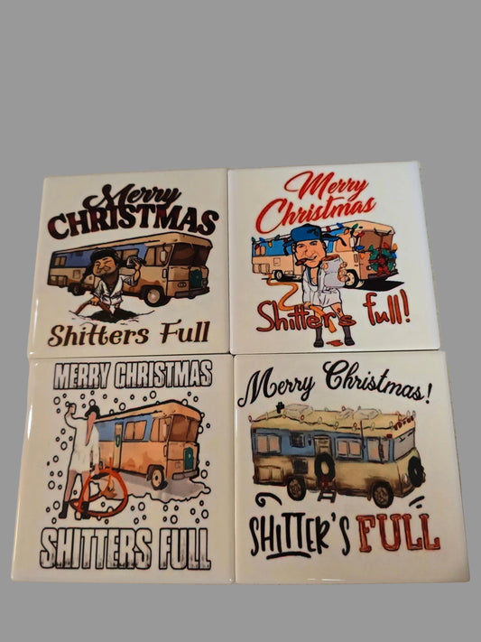 Merry Christmas 4-inch Coasters - Dis An Dat Tumbler Store