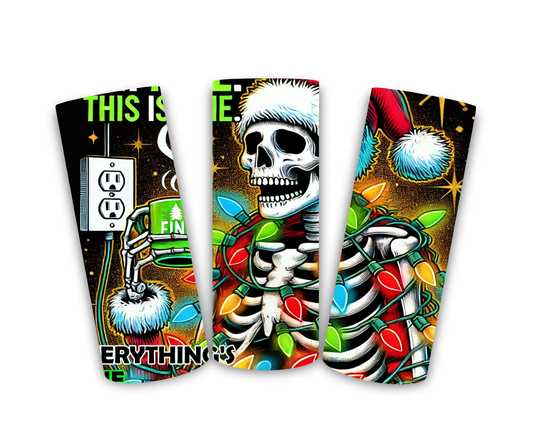 Three colorful Tumblers with unique designs on a white background