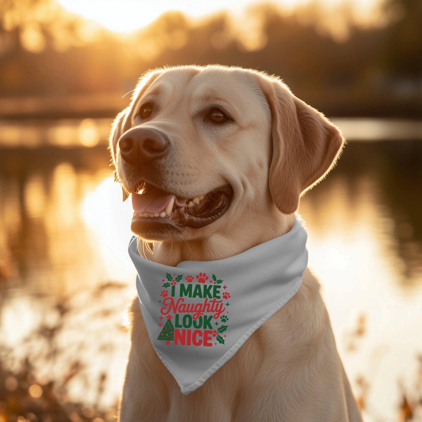 I make naughty look nice, Large Pet Bandana - Dis An Dat Tumbler Store