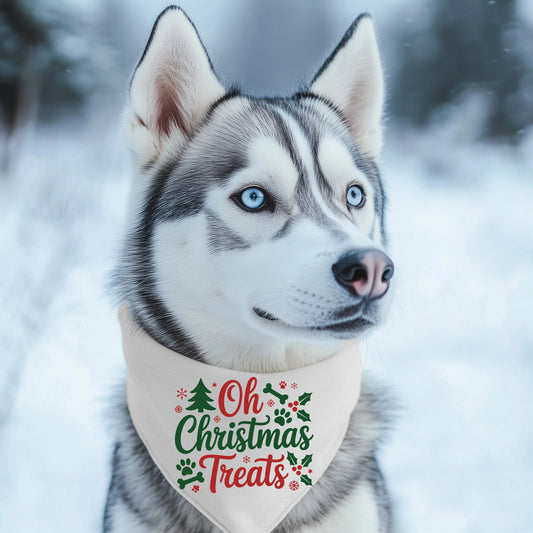 Oh Christmas Treats, Large Breed Pet Bandana by Dis An Dat Tumbler Store