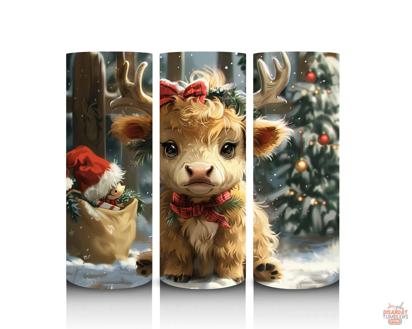 Baby Heifer Christmas 20oz Tumbler - Dis An Dat Tumbler Store