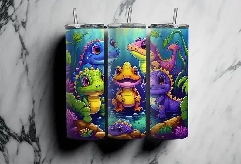 Cute & Colorful Dinosaurs 12oz Tumbler DisAnDat