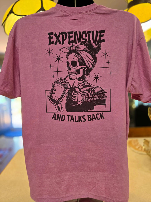 Expensive and talks back Women's 👕 t-shirt DisAnDat