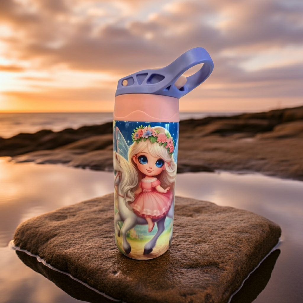 Fairy Princess with Unicorn 12oz Thermal Tumbler Dis An Dat Tumbler Store