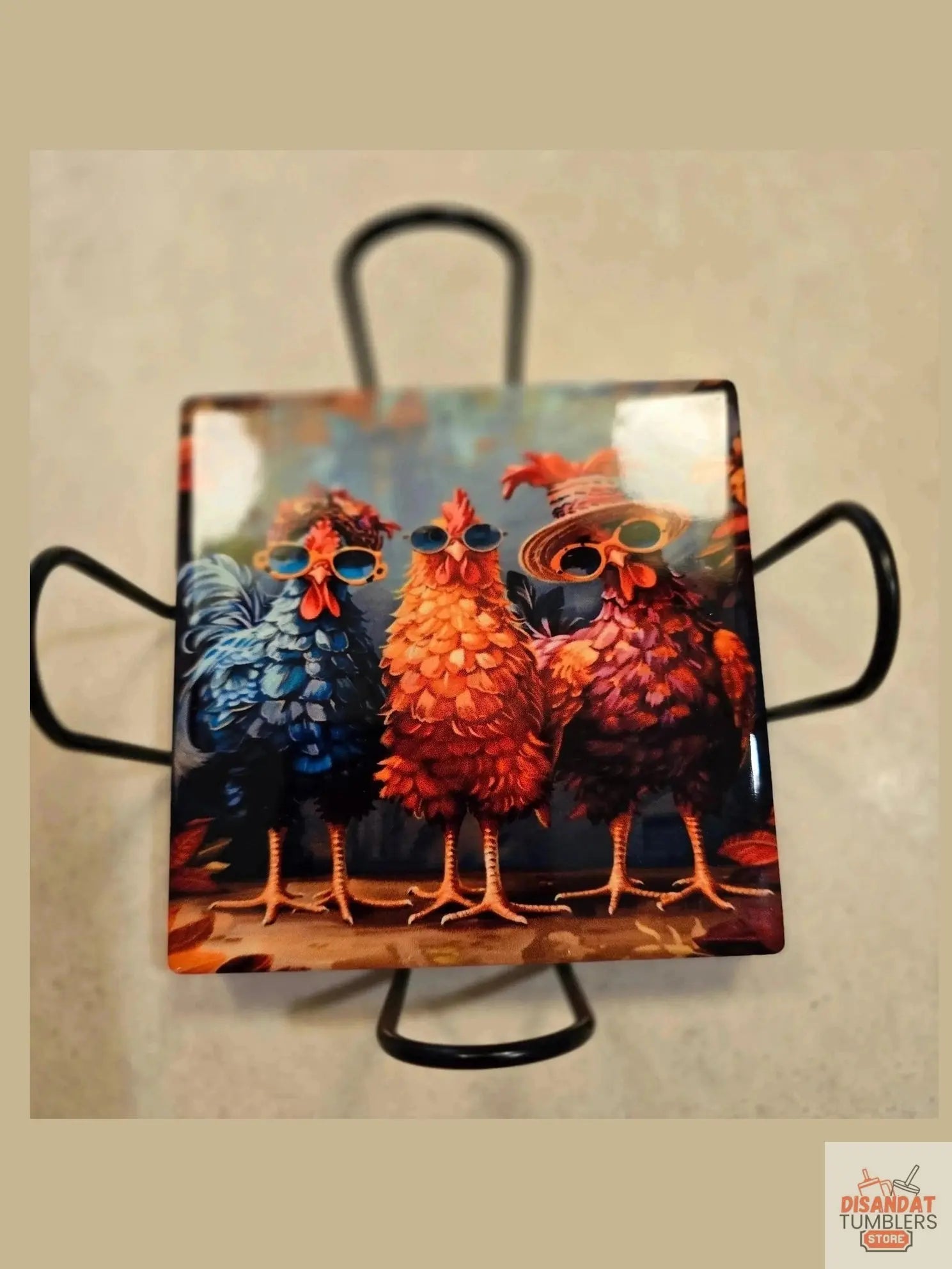 Fancy Chicken š 4-inch Coasters - Dis An Dat Tumbler Store