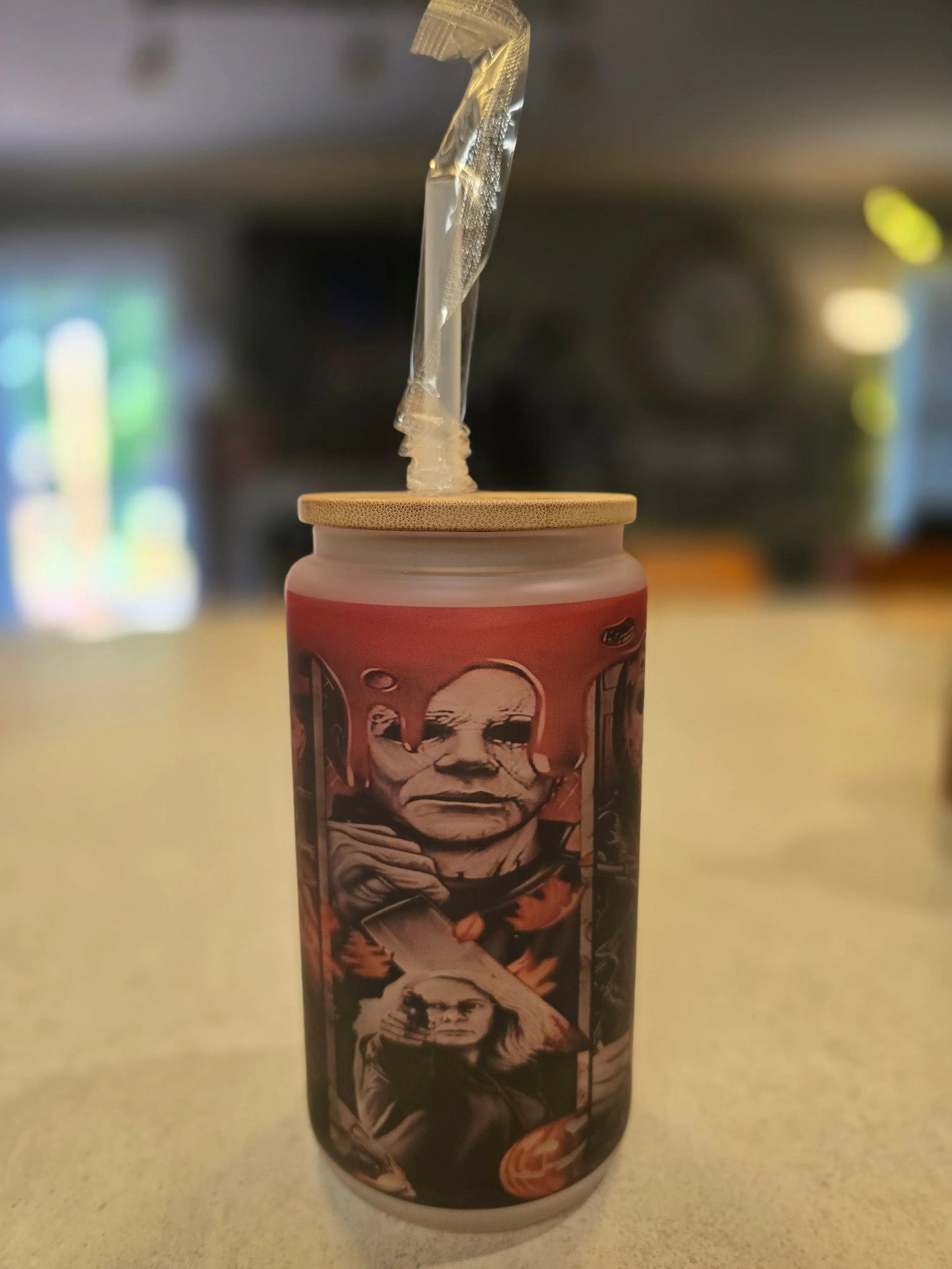 Horror Figures 16oz Frosted Glass Tumbler DisAnDat