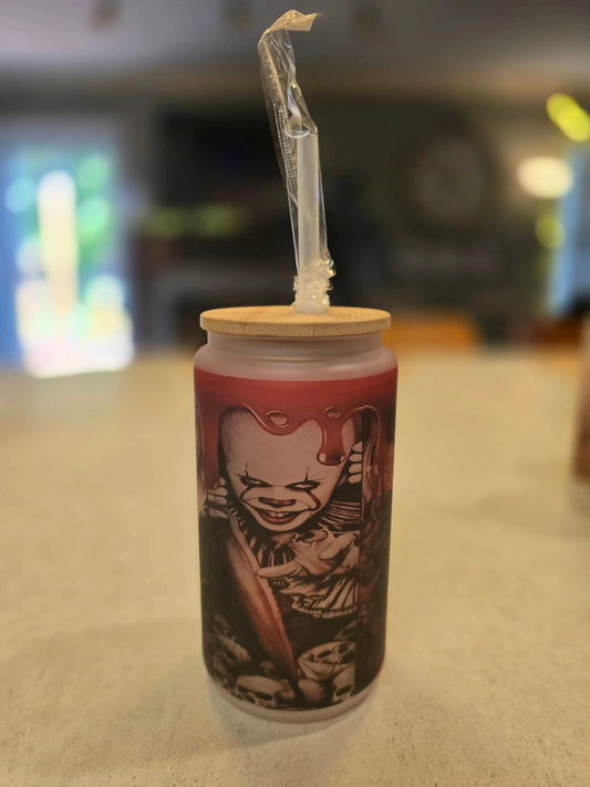Horror Figures 16oz Frosted Glass Tumbler DisAnDat