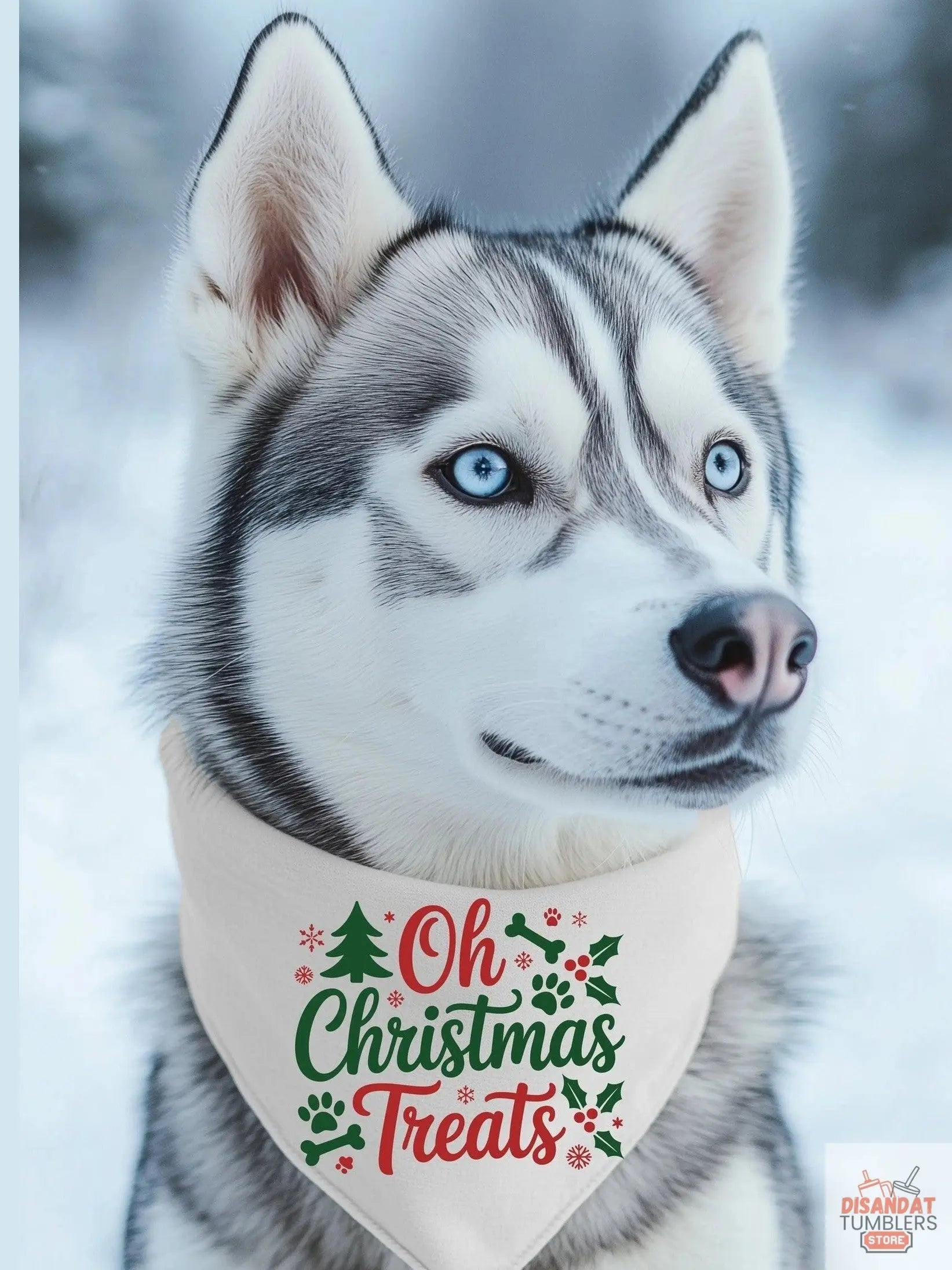 Oh Christmas Treats, Large Breed Pet Bandana Dis An Dat Tumbler Store