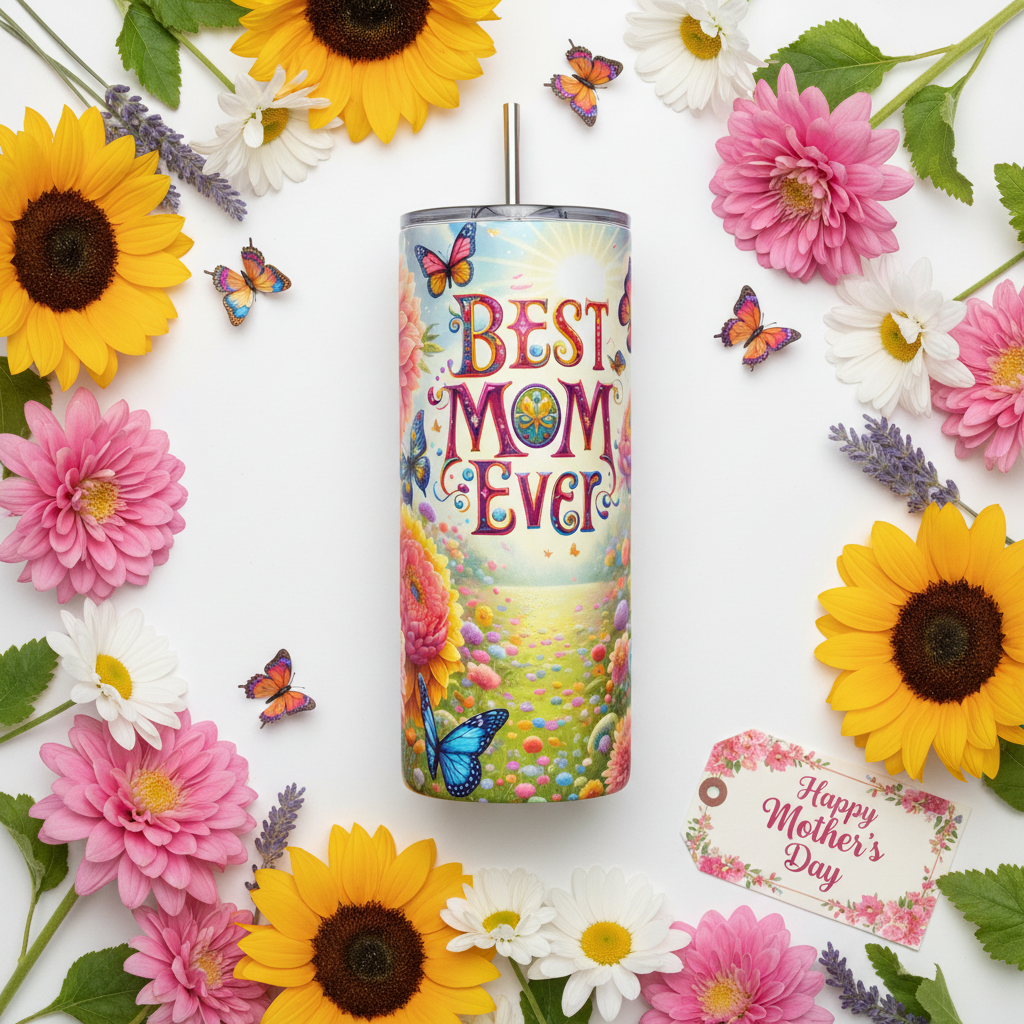 Best Mom Ever Sunflower - Flat Lay