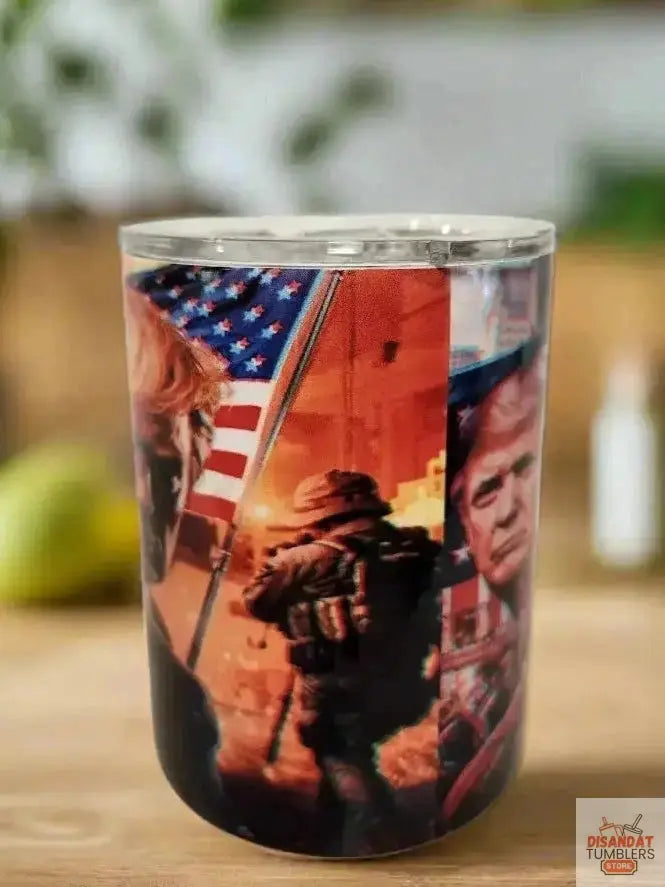 10oz American Patriot tribute double-walled insulated coffee Tumbler Dis An Dat Tumbler Store