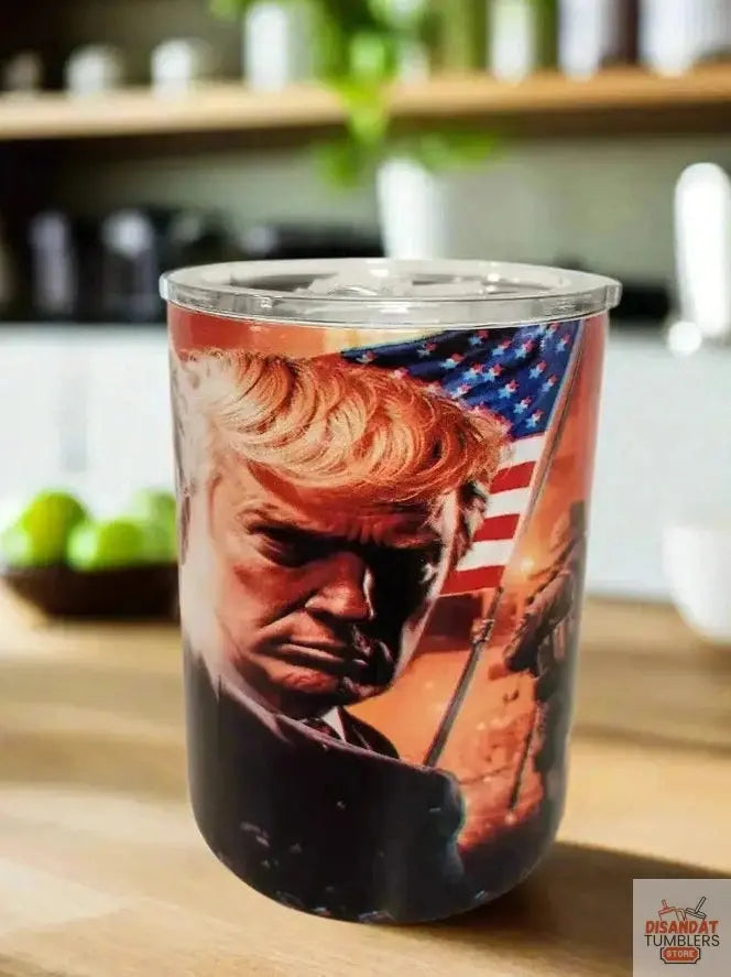 10oz American Patriot tribute double-walled insulated coffee Tumbler Dis An Dat Tumbler Store