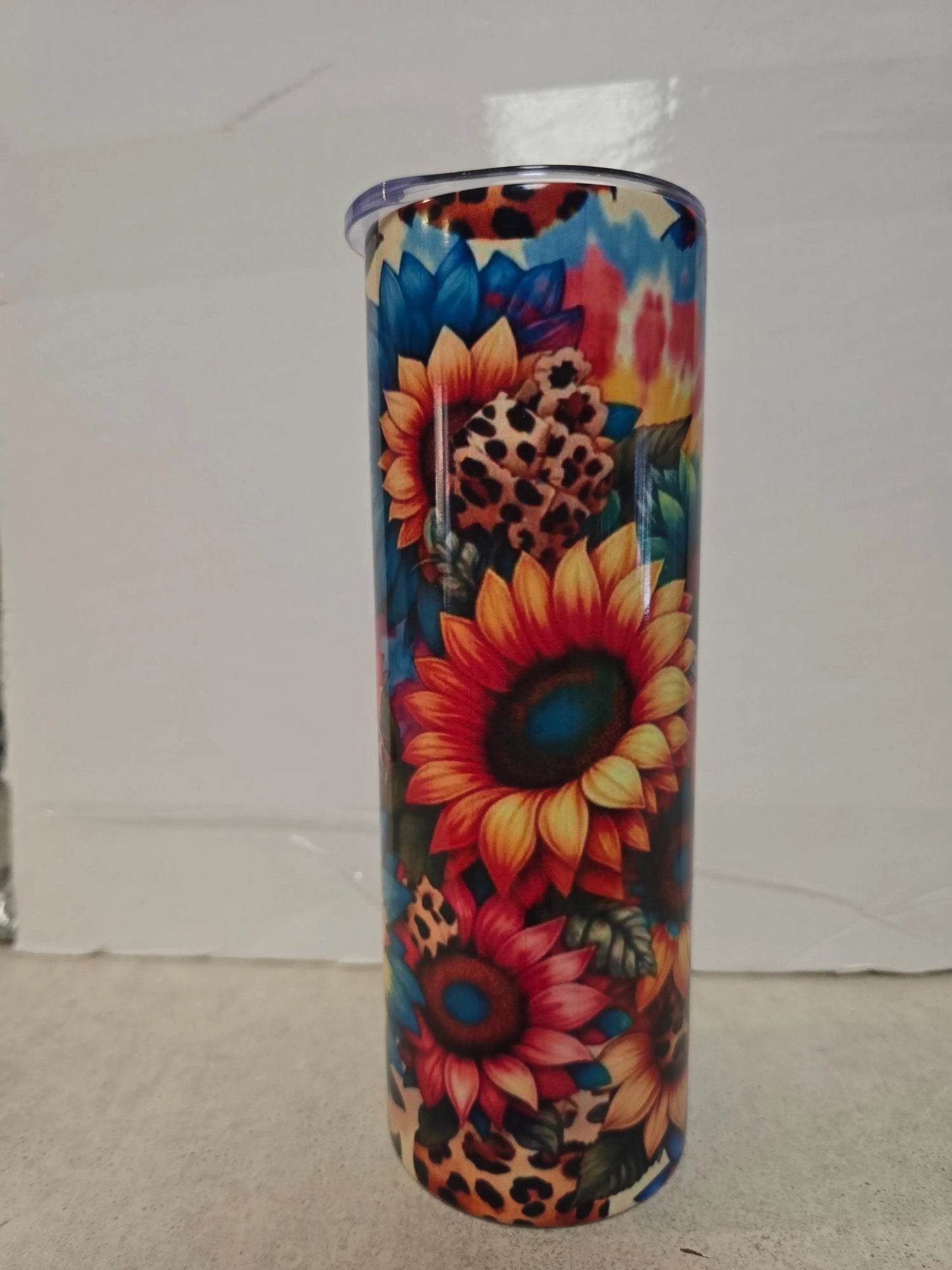 Colorful Sunflowers/ Cheetah 20oz Tumbler - Dis An Dat Tumbler Store