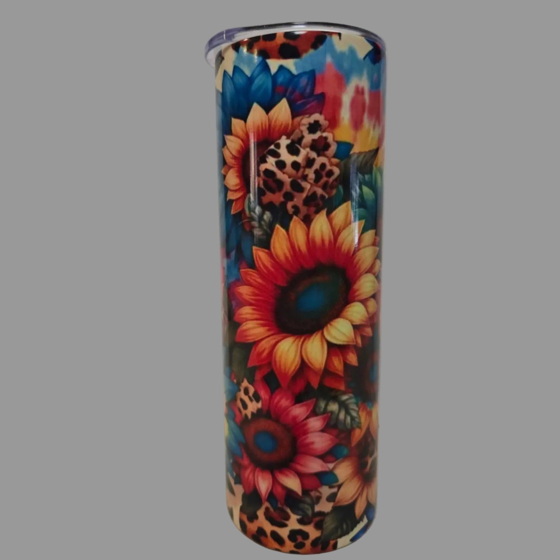 Colorful Sunflowers/ Cheetah 20oz Tumbler - Dis An Dat Tumbler Store