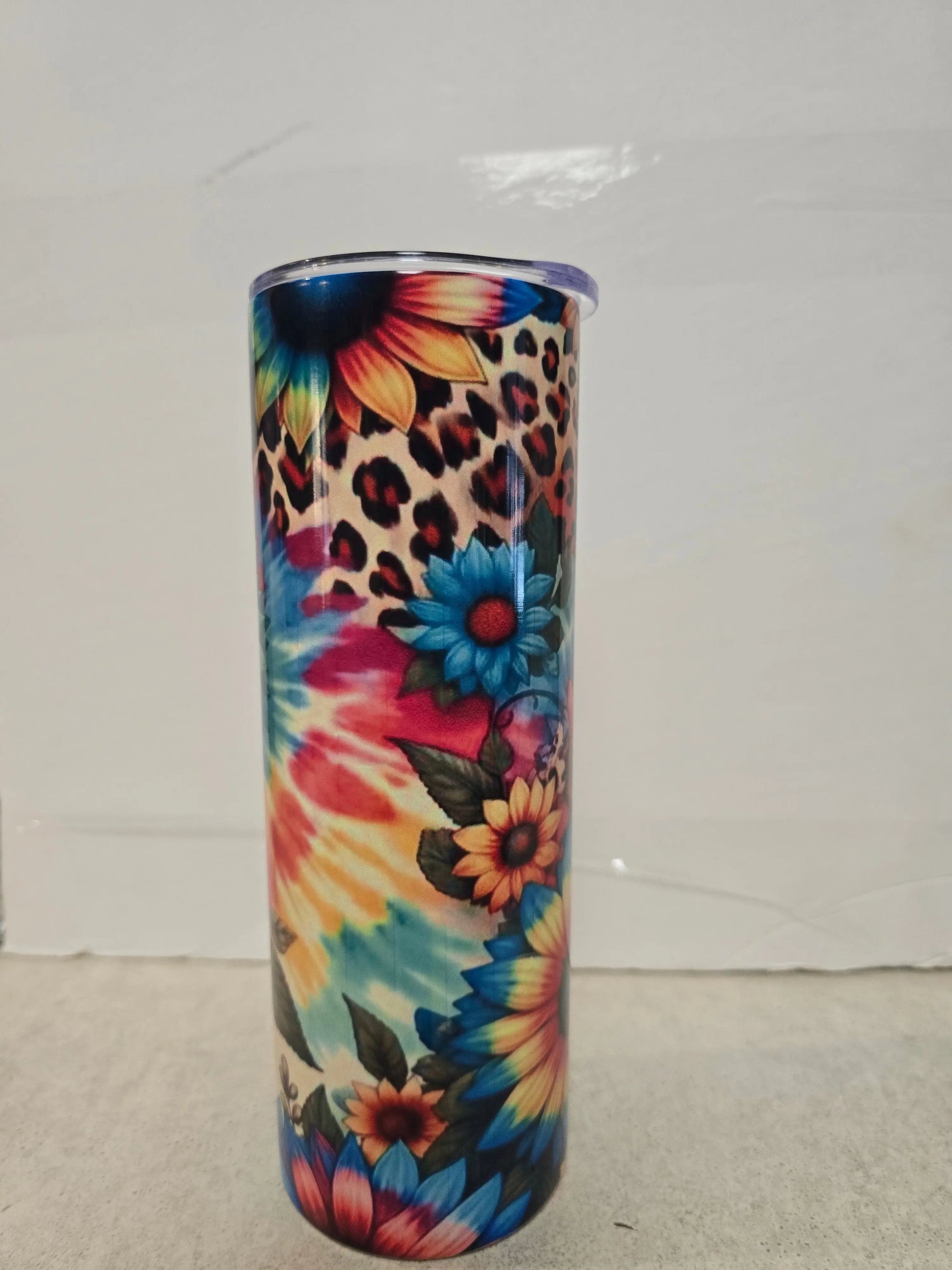 Colorful Sunflowers/ Cheetah 20oz Tumbler - Dis An Dat Tumbler Store