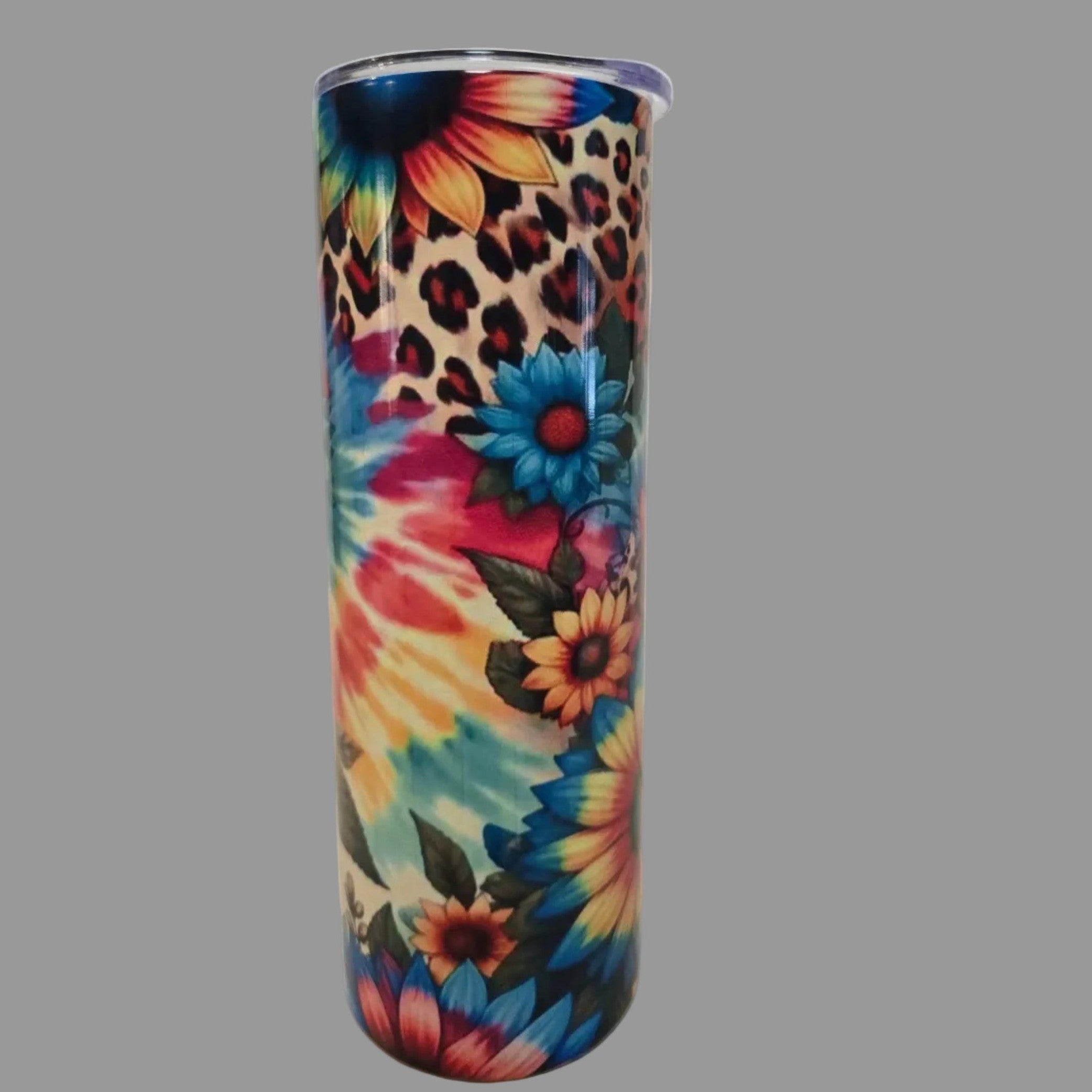 Colorful Sunflowers/ Cheetah 20oz Tumbler - Dis An Dat Tumbler Store