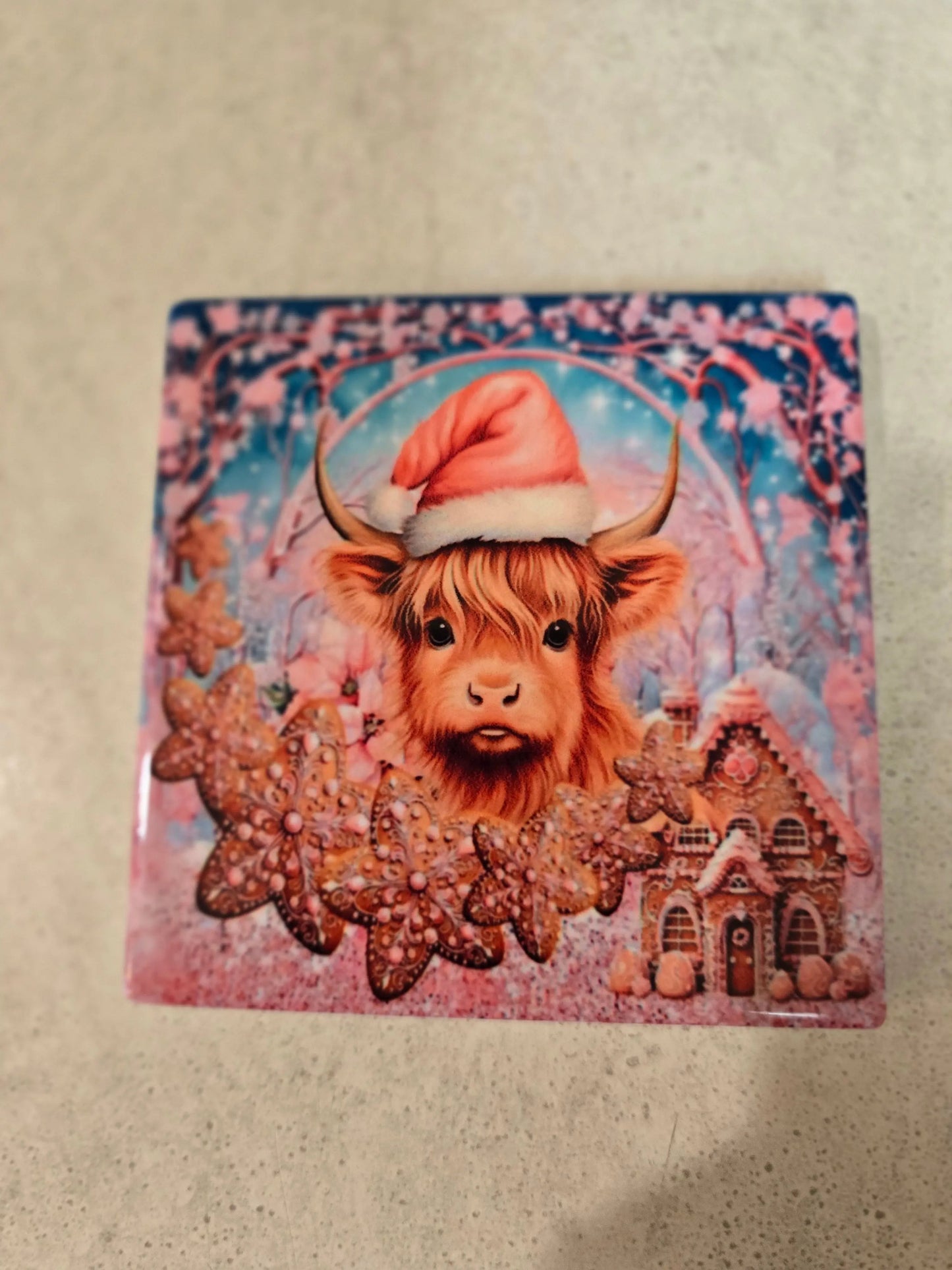 Christmas Heifer 4-inch Coasters - Dis An Dat Tumbler Store