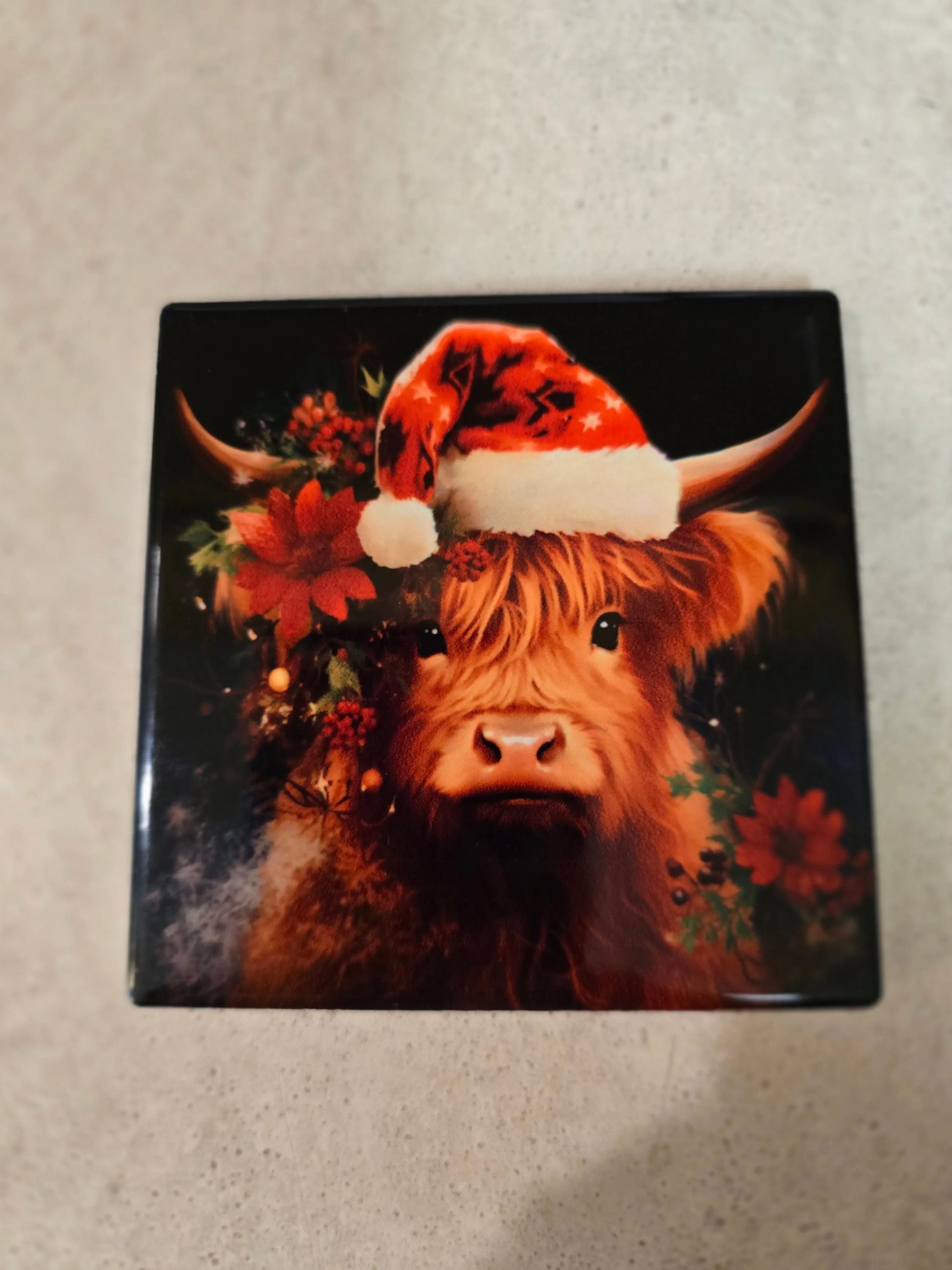 Christmas Heifer 4-inch Coasters - Dis An Dat Tumbler Store