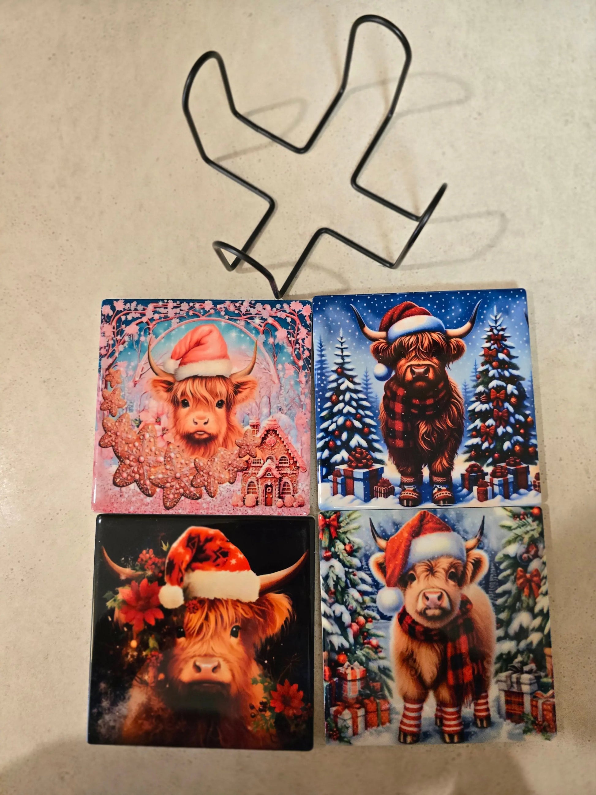 Christmas Heifer 4-inch Coasters - Dis An Dat Tumbler Store