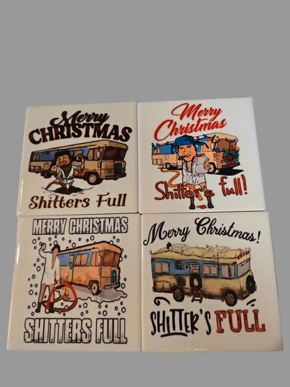 Merry Christmas 4-inch Coasters - Dis An Dat Tumbler Store