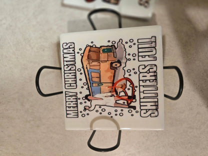 Merry Christmas 4-inch Coasters - Dis An Dat Tumbler Store