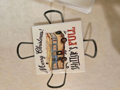 Merry Christmas 4-inch Coasters - Dis An Dat Tumbler Store