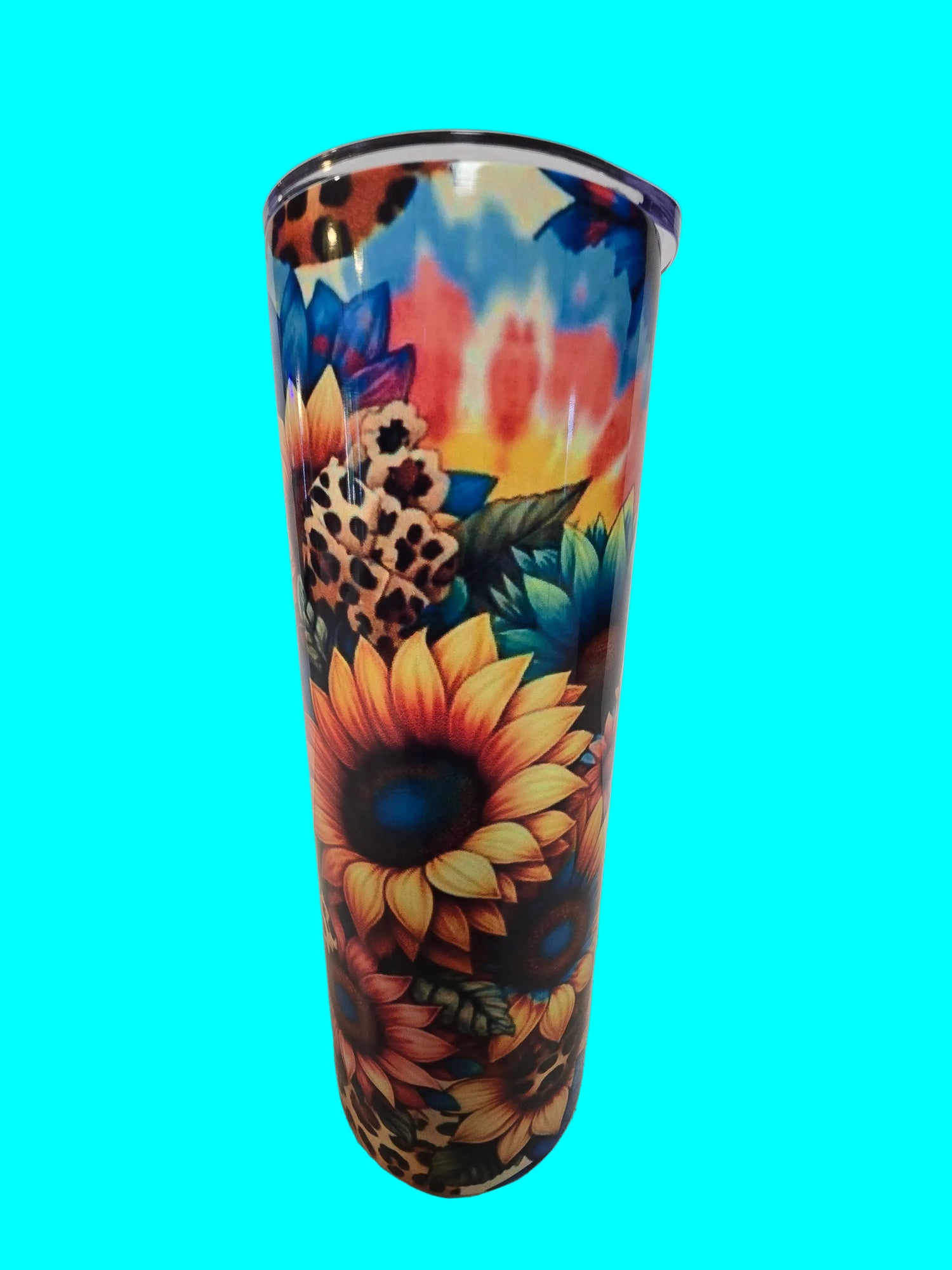 Colorful Sunflowers/ Cheetah 20oz Tumbler - Dis An Dat Tumbler Store