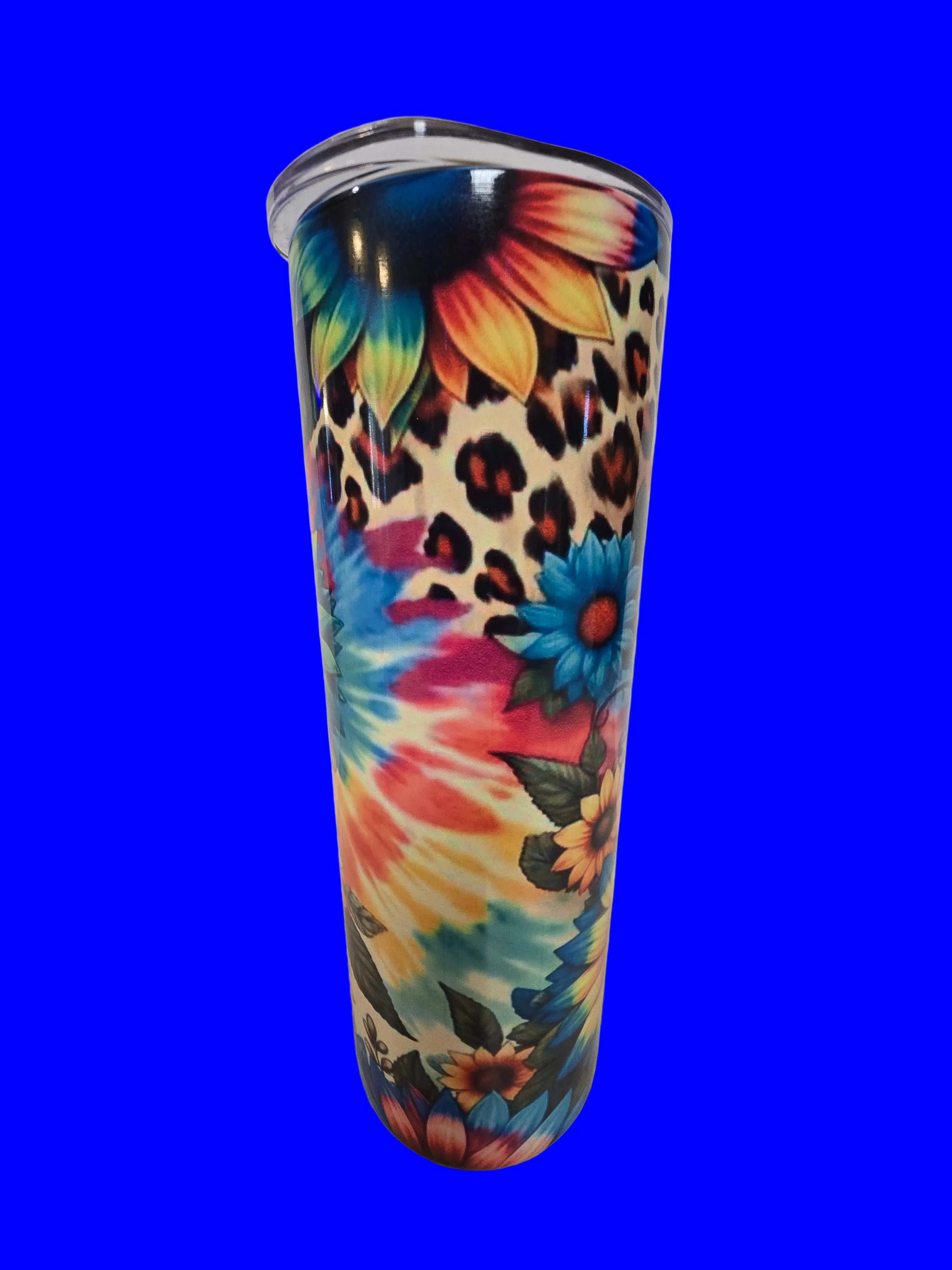 Colorful Sunflowers/ Cheetah 20oz Tumbler - Dis An Dat Tumbler Store