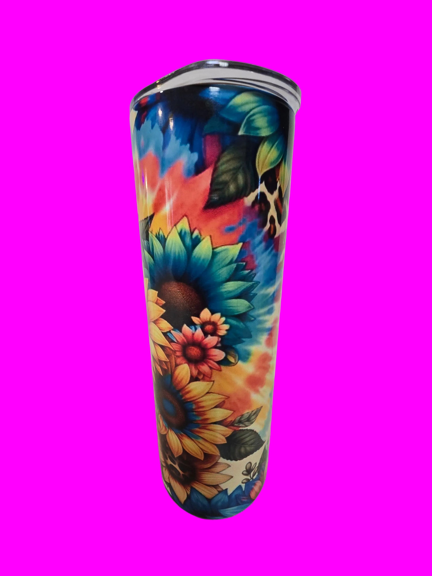 Colorful Sunflowers/ Cheetah 20oz Tumbler - Dis An Dat Tumbler Store