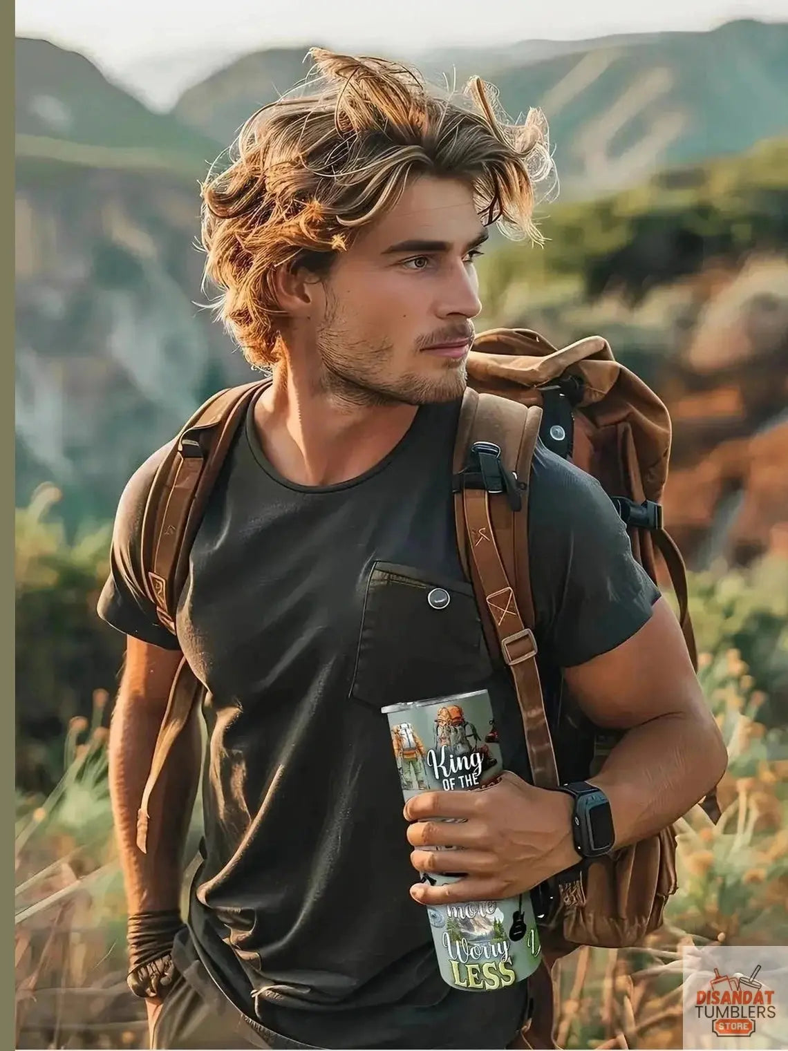 20oz Camping-Themed Stainless-Steel Tumbler by Dis An Dat Tumbler Store