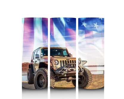 Patriotic Jeep Lover 20oz Tumbler - Dis An Dat Tumbler Store