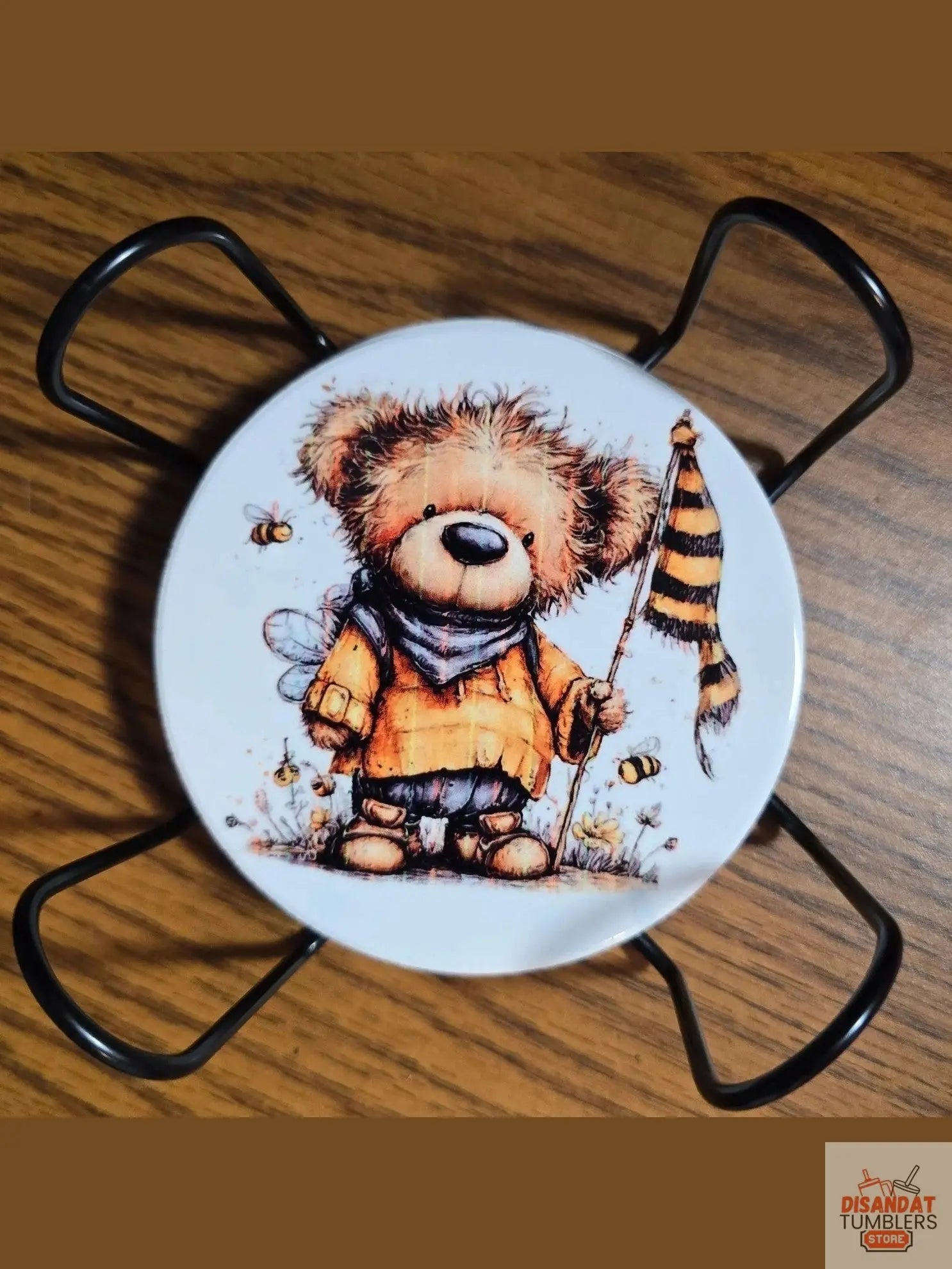 Adorable Honey Bear 3 inch Table Coasters - Dis An Dat Tumbler Store