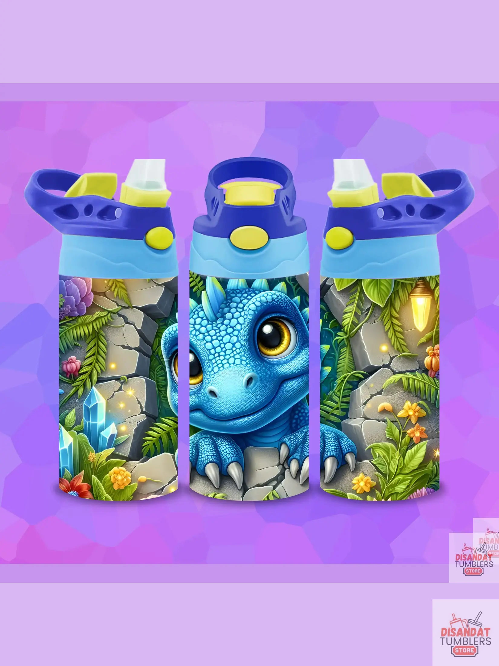 Adorable Kids Blue Dragon 12oz Thermal Tumbler Dis An Dat Tumbler Store