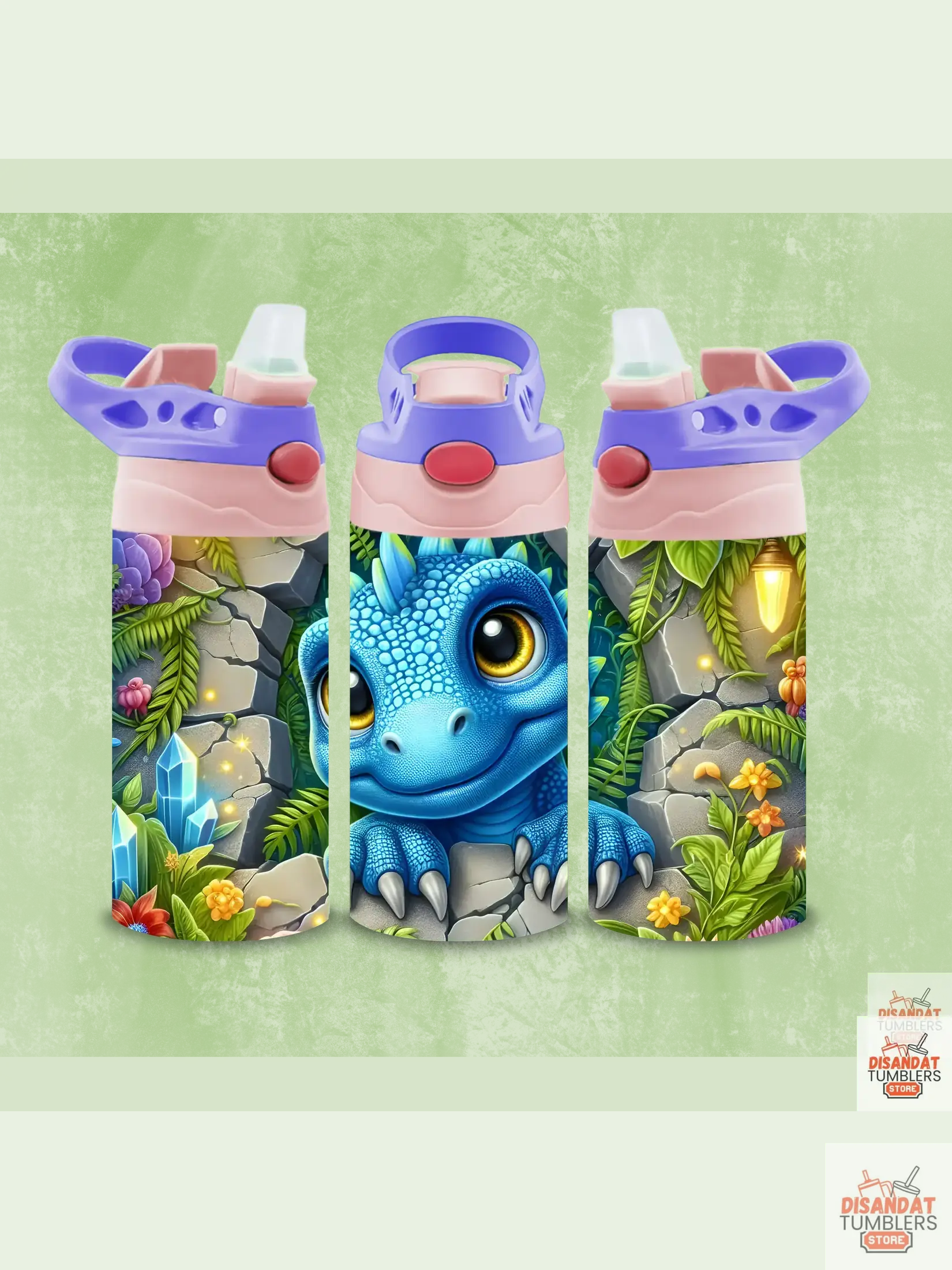 Adorable Kids Blue Dragon 12oz Thermal Tumbler Dis An Dat Tumbler Store