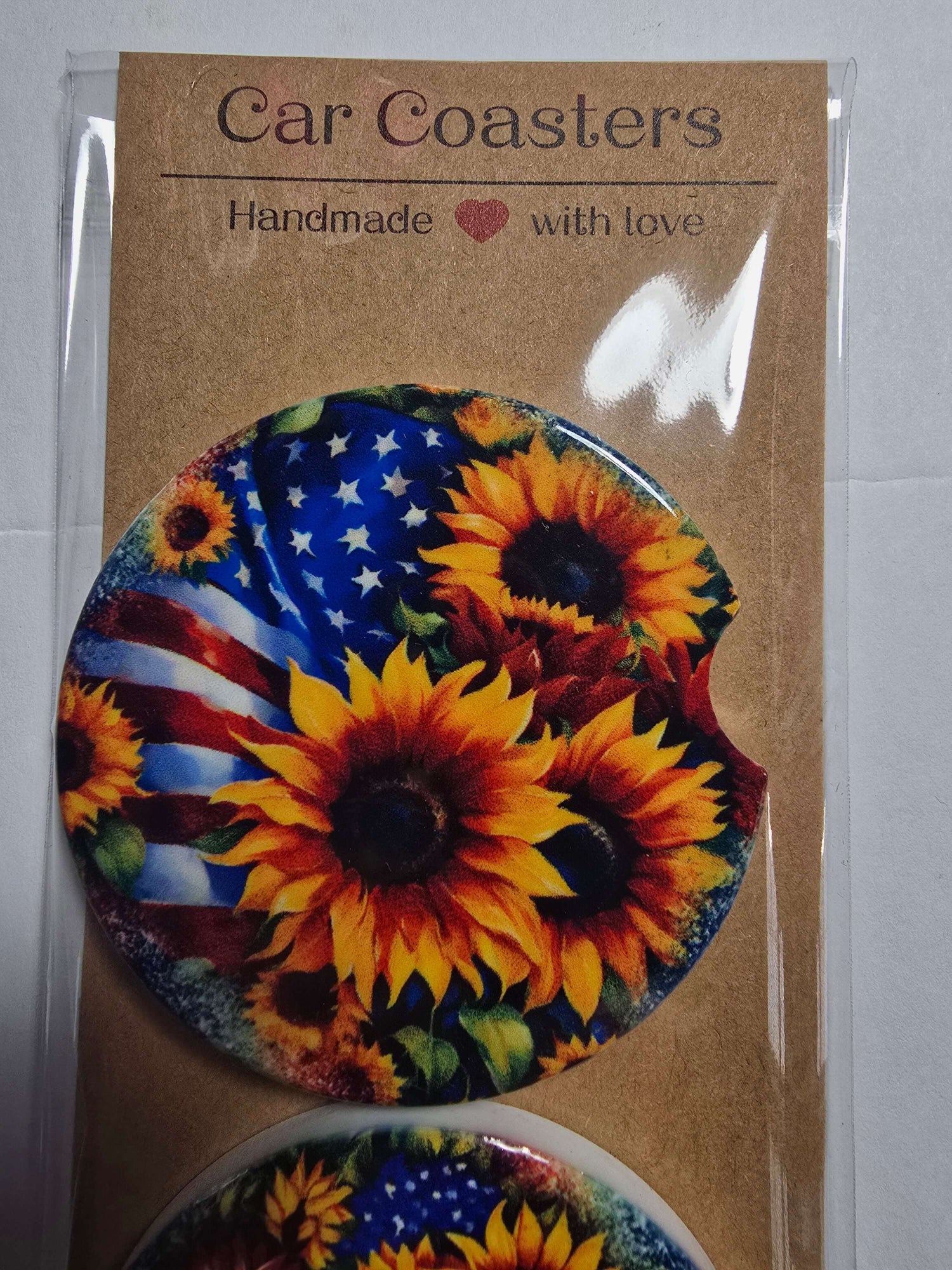 American Flag Sunflowers Car Coasters Dis An Dat Tumbler Store
