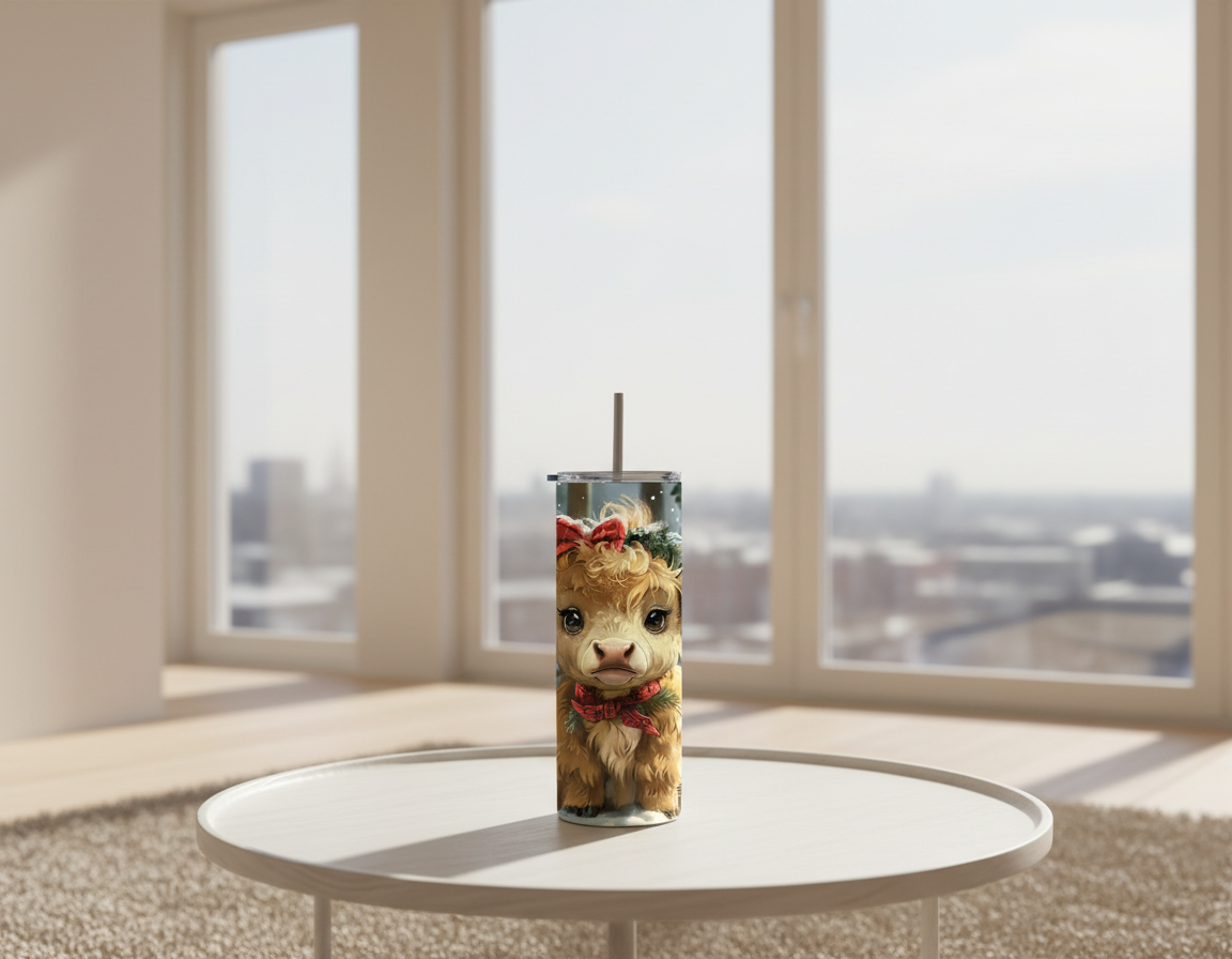 Baby Heifer Christmas 20oz Tumbler - Dis An Dat Tumbler Store