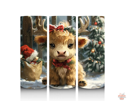 Baby Heifer Christmas 20oz Tumbler - Dis An Dat Tumbler Store