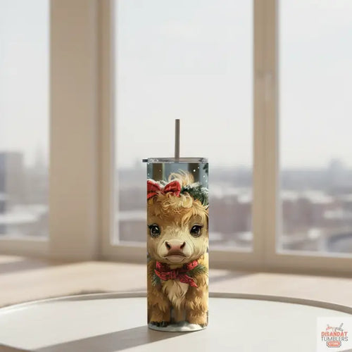 Baby Heifer Christmas 20oz Tumbler - Dis An Dat Tumbler Store