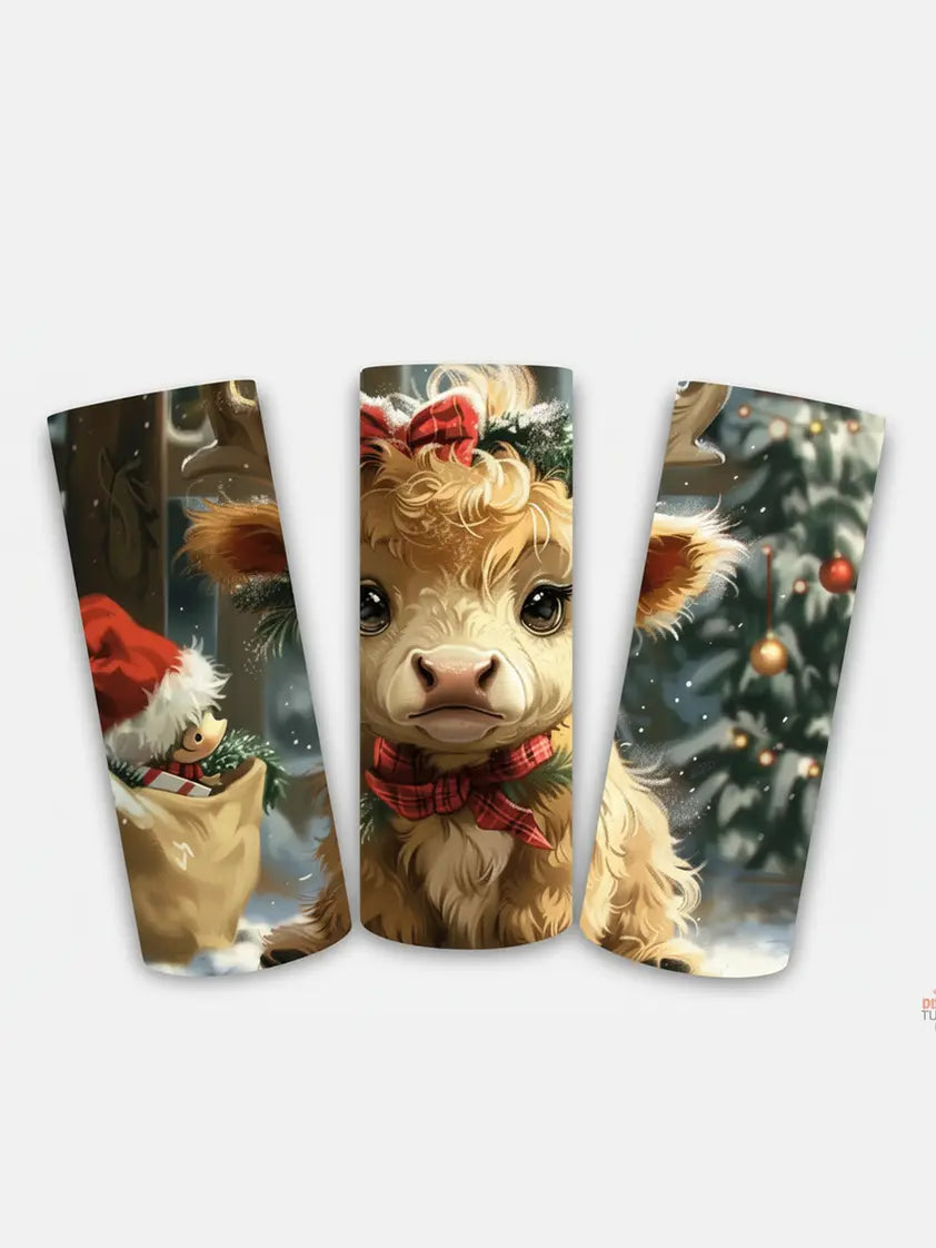 Baby Heifer Christmas 20oz Tumbler - Dis An Dat Tumbler Store