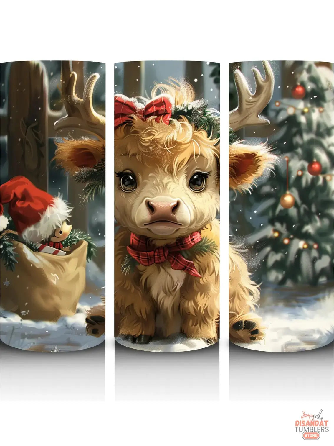 Baby Heifer Christmas 20oz Tumbler - Dis An Dat Tumbler Store
