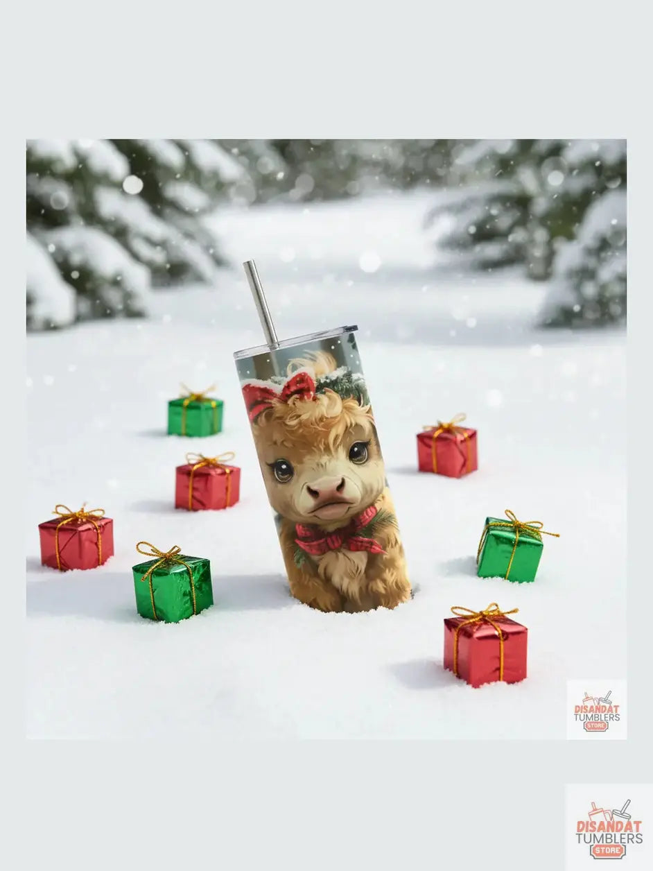 Baby Heifer Christmas 20oz Tumbler - Eco-Friendly & Reusable Dis An Dat Tumbler Store