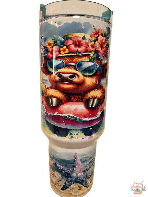 Beach hair don't care Heifer 40oz Tumbler Dis An Dat Tumbler Store