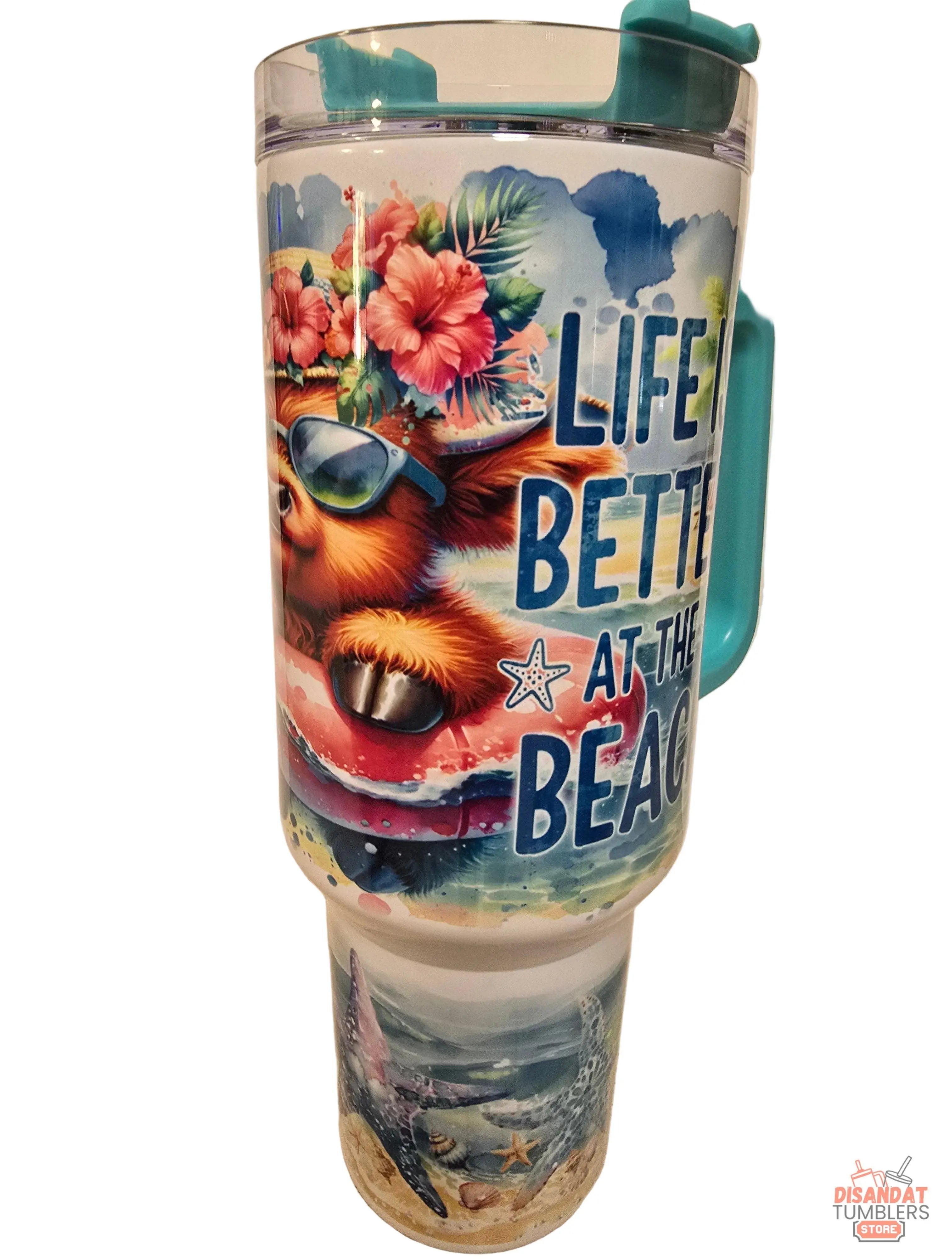 Beach hair don't care Heifer 40oz Tumbler Dis An Dat Tumbler Store