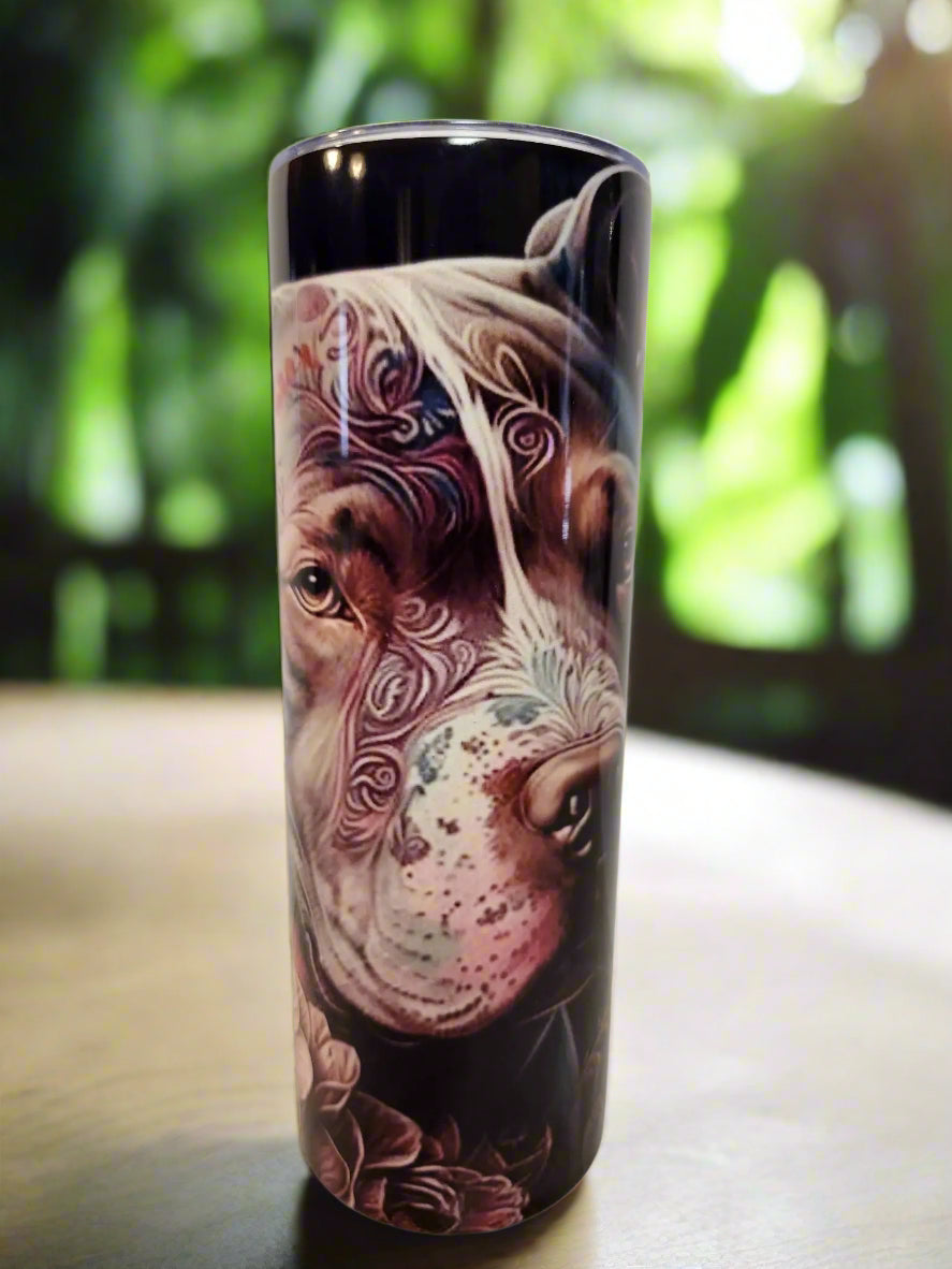 Beautiful Blue Pitbull custom 20oz Tumbler drinkware A Little Dis An Dat Tumblers