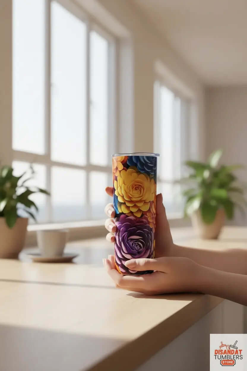 Beautiful Floral Tumbler 20oz 30oz | Gift | Dis An Dat