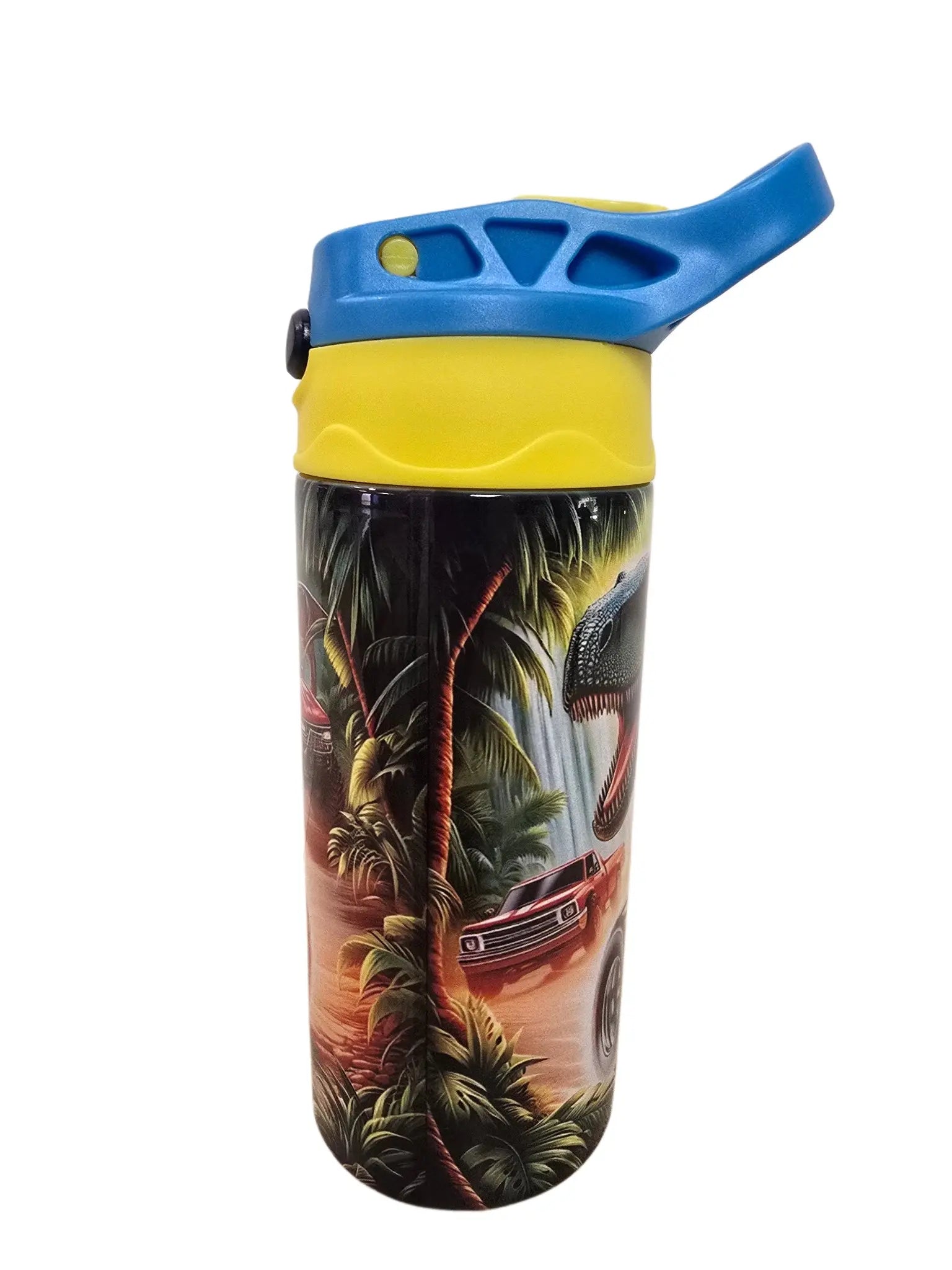 Big trucks with Dinosaurs boys 12oz thermal Tumbler A Little Dis An Dat Tumblers