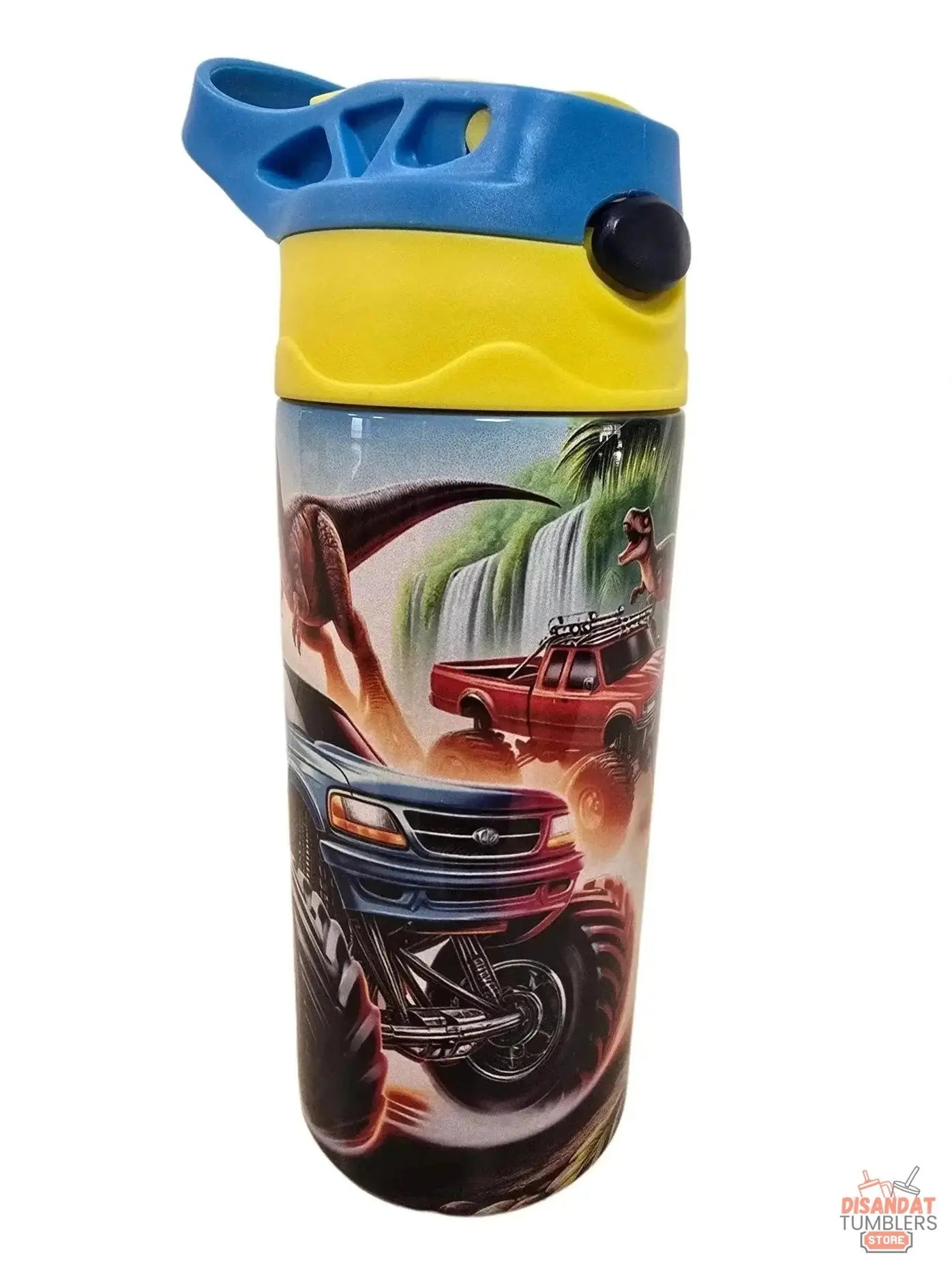 Big trucks with Dinosaurs boys 12oz thermal Tumbler DisAnDat