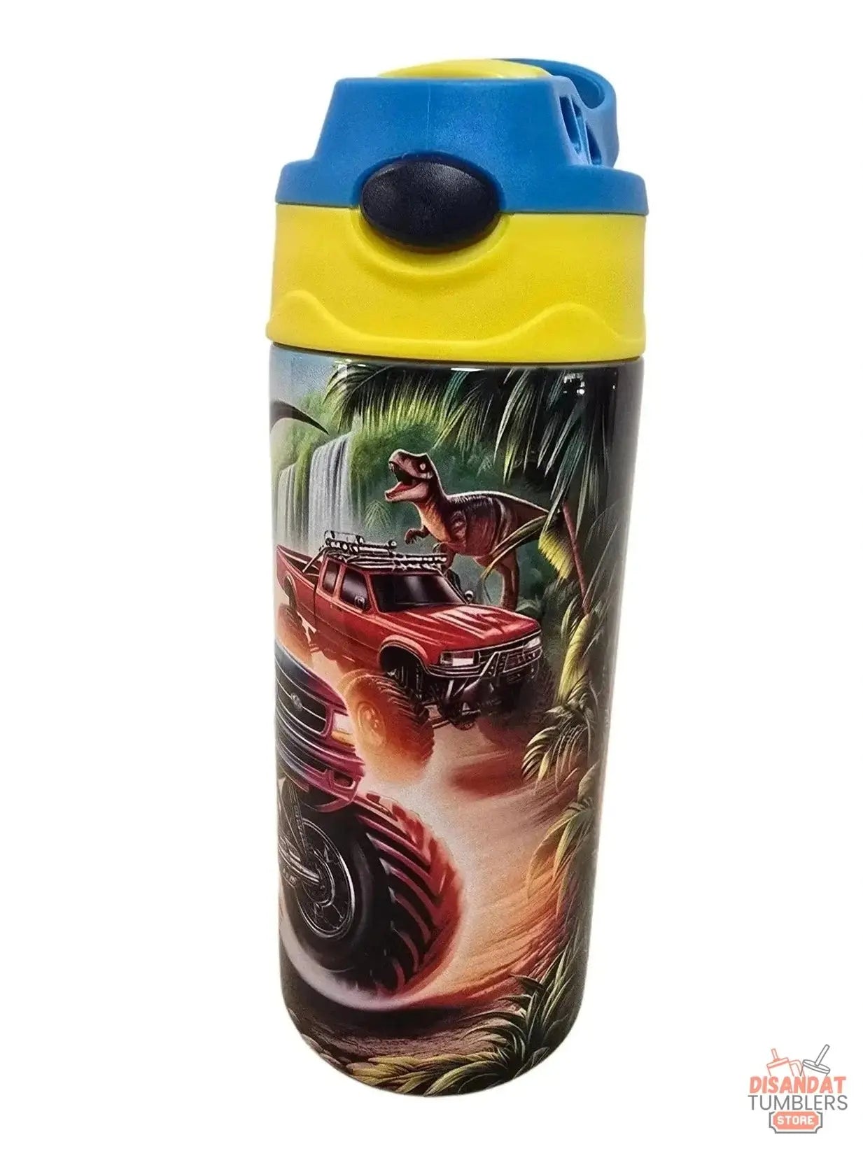 Big trucks with Dinosaurs boys 12oz thermal Tumbler DisAnDat