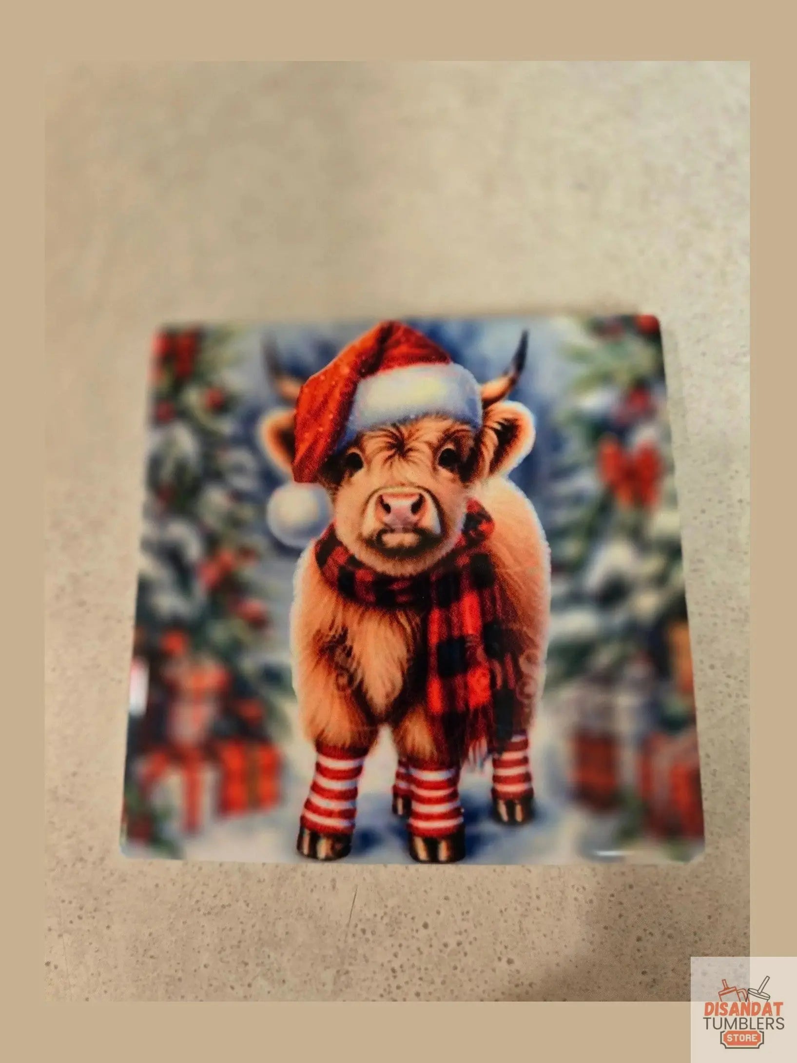 Christmas Heifer 4-inch Coasters - Dis An Dat Tumbler Store