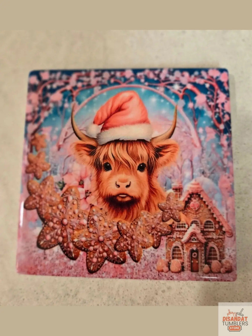 Christmas Heifer 4-inch Coasters - Dis An Dat Tumbler Store