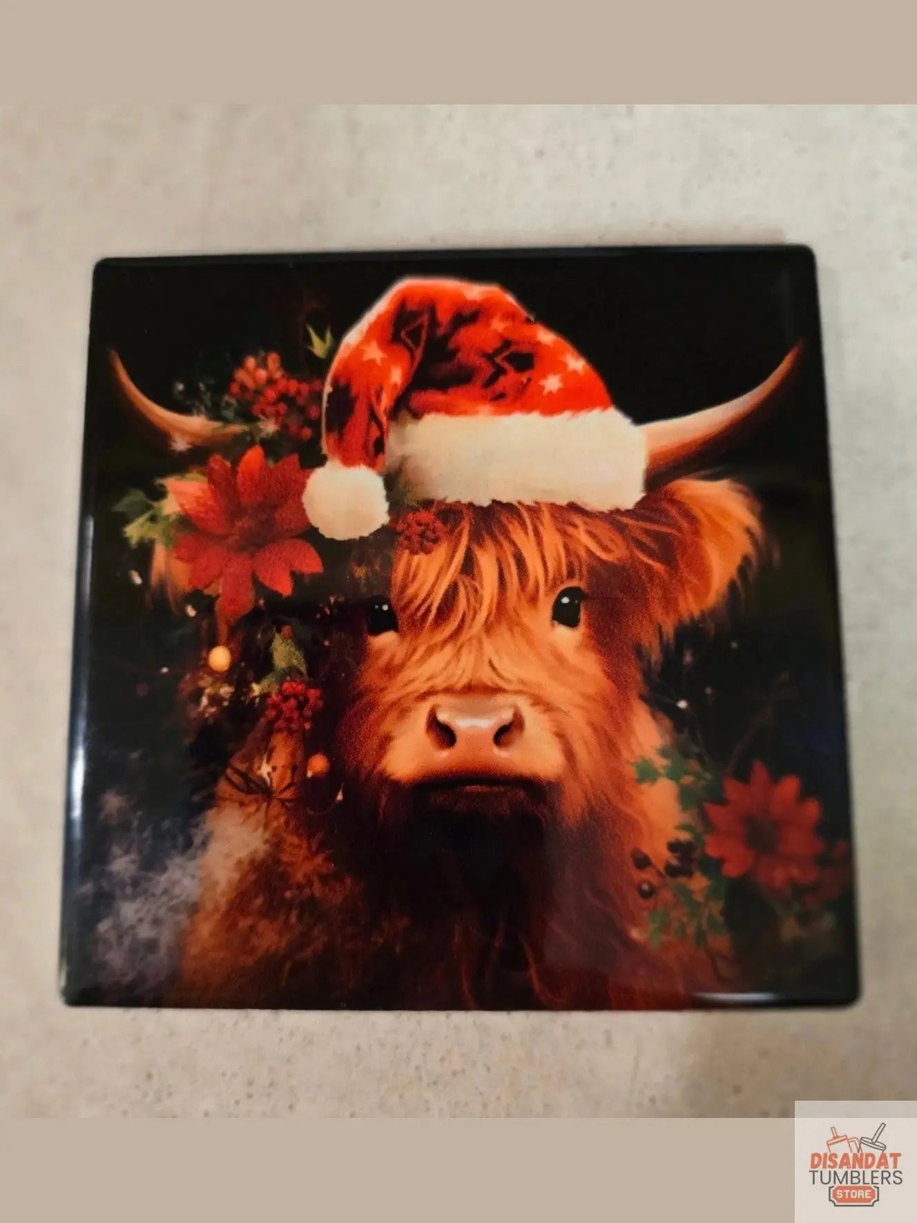 Christmas Heifer 4-inch Coasters - Dis An Dat Tumbler Store